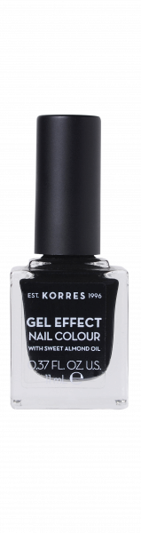 KORRES Gel-Effect Nail Colour – zselés körömlakk, 100 – Black, 11 ml