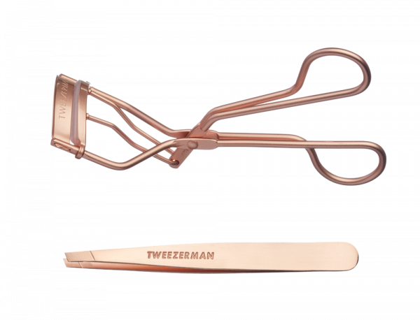 Tweezerman Rose Gold Set, rózsaarany szempilla- és szemöldökkészlet ajándékcsomag