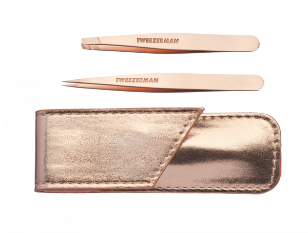 Tweezerman Petite Set Rose Gold, csipeszkészlet rózsaarany tokban
