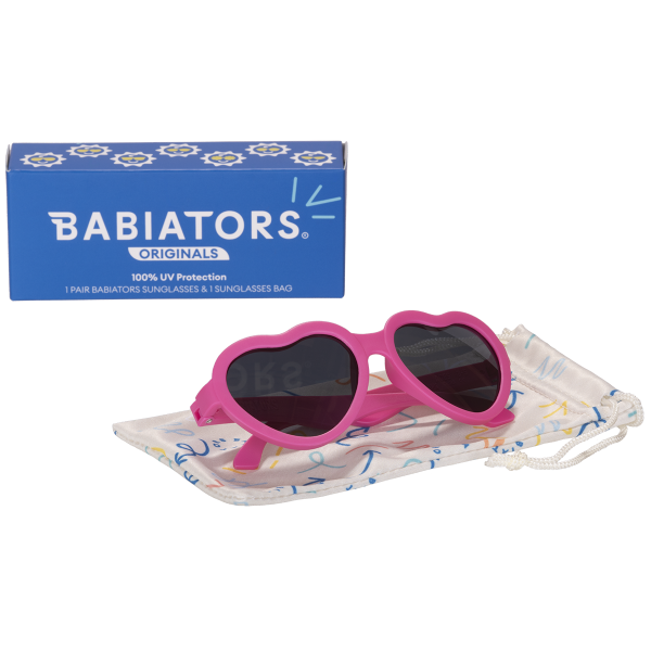 BABIATORS Hearts Paparazzi Pink, napszemüvegek rózsaszín, 3-5 éves korig