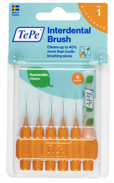 TePe Original fogköztisztító kefék bioműanyagból 0,45 mm, narancssárga, 6 db