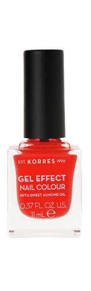 KORRES Gel-Effect Nail Colour – zselés körömlakk, 45 – Coral, 11 ml
