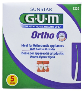 GUM Ortho fogselyem fogszabályzó tisztítására, 5 db