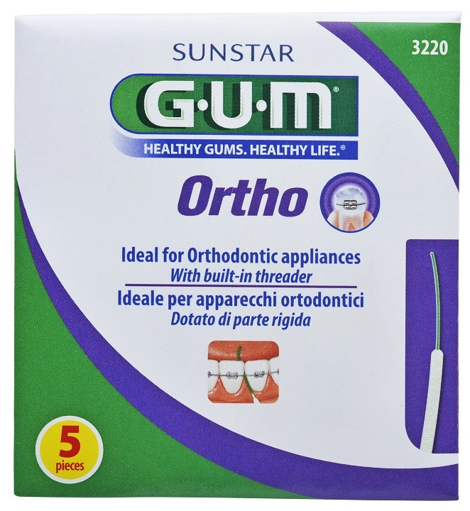 GUM Ortho fogselyem fogszabályzó tisztítására, 5 db