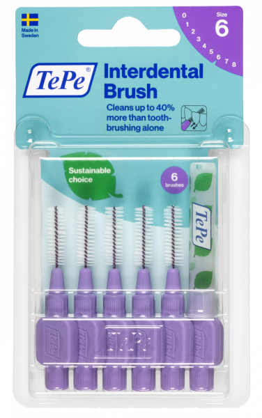 TePe Original fogköztisztító kefék bioműanyagból 1,1 mm, lila, 6 db