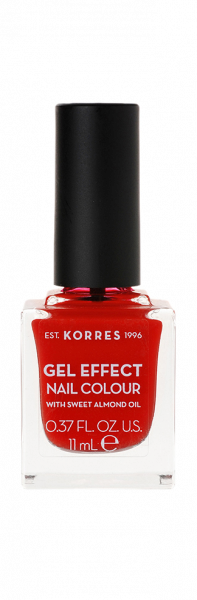 KORRES Gel-Effect Nail Colour – zselés körömlakk, 48 – Coral Red, 11 ml