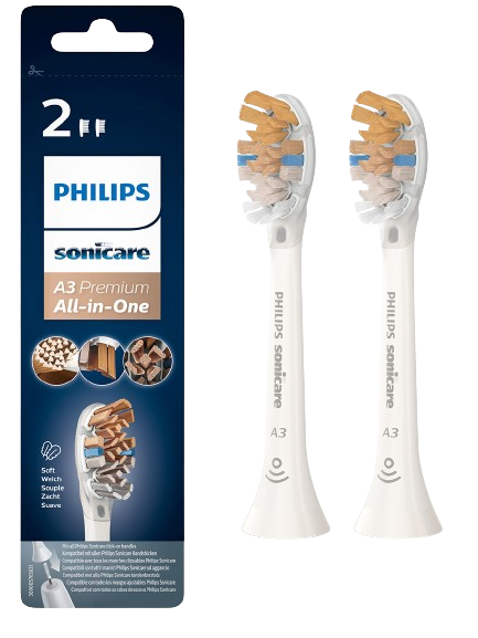 Philips Sonicare A3 Prestige pótfej HX9092/10, fehér, 2 db/csomagolás