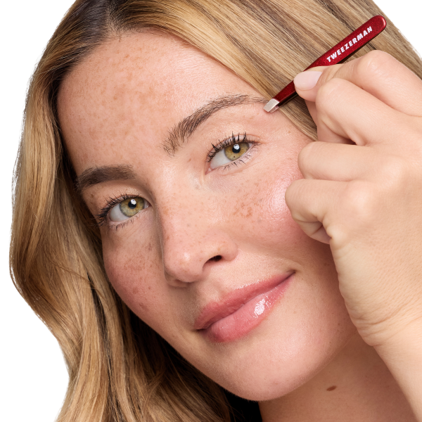 Tweezerman Vintage Rose Mini Slant Tweezer – szemöldökcsipesz tokkal