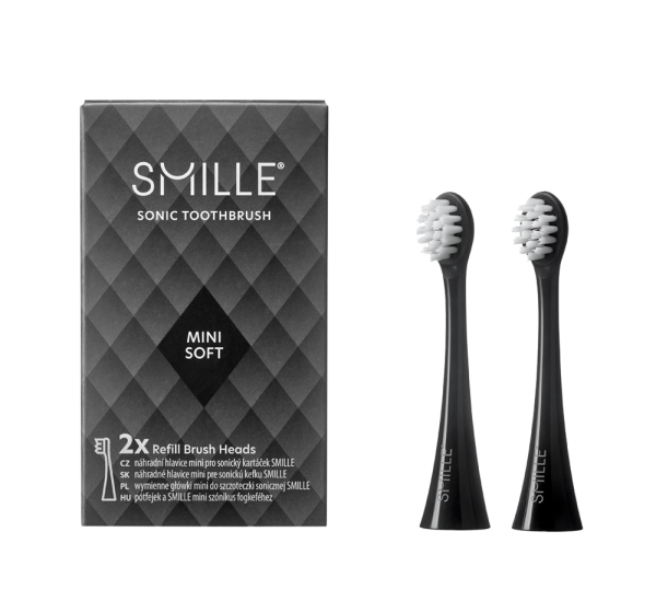 SMILLE Sonic Brush MINI pótfejek, fekete, 2 db