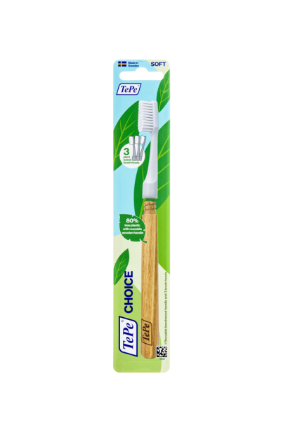 TePe Choice soft fogkefe, 1 nyél + 3 cserélhető fogkefefej