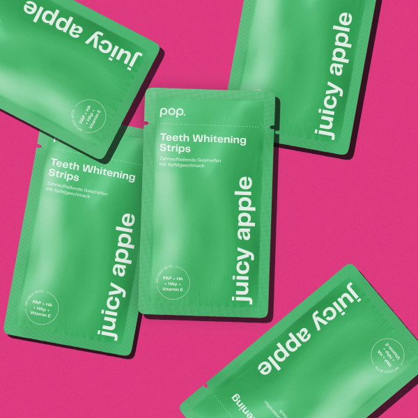 Pop Juicy Apple Teeth Whitening Strips, fogfehérítő csíkok (7x2 db)