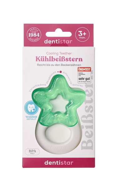 Dentistar Cooling Teether, hűsítő rágóka 3 hónapos kortól, zöld