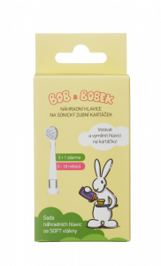 Bob & Bobek szónikus gyerekfogkefe pótfej, 0-18 hónap, 3 + 1 db