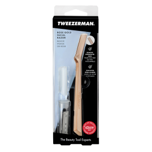 Tweezerman Facial Razor – arcszőrtelenítő borotva, rose gold