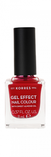 KORRES Gel-Effect Nail Colour – zselés körömlakk, 51 – Rosy Red, 11 ml