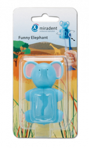 Miradent Funny Elefánt, fogkefe tartó két tapadókoronggal.