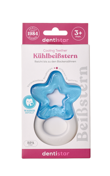 Dentistar Cooling Teether, hűsítő rágóka 3 hónapos kortól, kék
