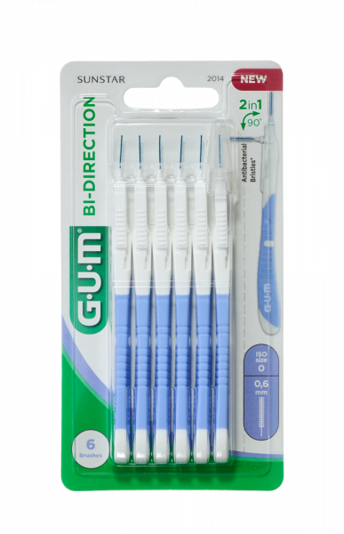 GUM BI-DIRECTION fogköztisztító kefe 0,6 mm, ISO 0, 6 db