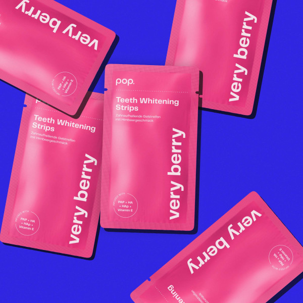 Pop Very Berry Teeth Whitening Strips, fogfehérítő csíkok (7x2 db)