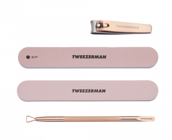 Tweezerman Rose Gold Manikűrkészlet, rózsaarany manikűrkészlet