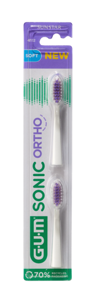 GUM Ortho Sonic Daily Refill pótfejek, 2 db, bliszteres kiszerelés, fehér
