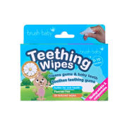 Brush-baby Teething Wipes, fogzási törlőkendő a fogacskák előbújásakor, 0–16 hónapos korig