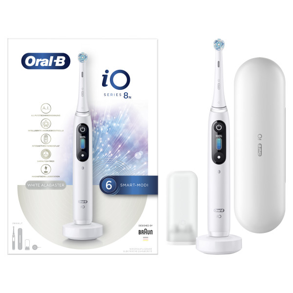 Oral-B iO Series 8N White Alabaster elektromos fogkefe, fehér