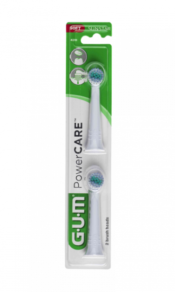 GUM PowerCare elektromos fogkefe pótfej, puha, 2 db