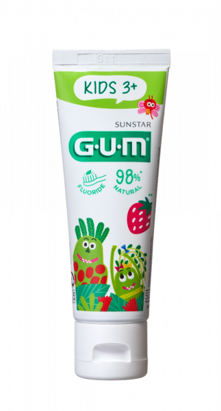 GUM Kids Monsters foggél óvodásoknak (3-6 éves korig), eper ízű, 50 ml