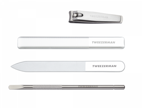 Tweezerman Glass Manicure Set, Manikűrkészlet üveg reszelővel
