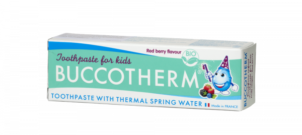 Buccotherm BIO fluoridmentes, erdei gyümölcs ízű fogkrém gyerekeknek, 50 ml