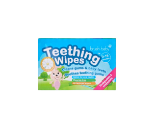 Brush-baby Teething Wipes, fogzási törlőkendő a fogacskák előbújásakor, 0–16 hónapos korig