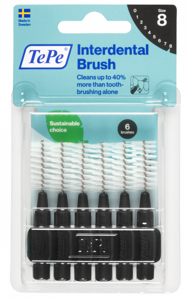 TePe Original fogköztisztító kefék bioműanyagból 1,5 mm, fekete, 6 db