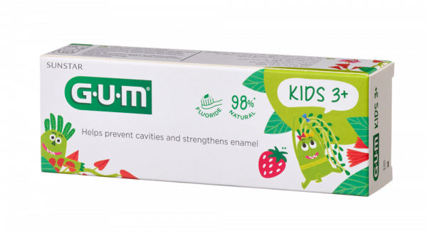 GUM Kids Monsters foggél óvodásoknak (3-6 éves korig), eper ízű, 50 ml