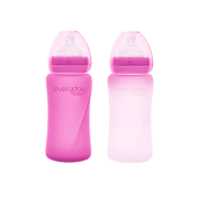 Everyday Baby cumisüveg hőérzékelővel, 240 ml, Rózsaszín