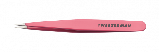 Tweezerman Pretty in Pink, csúcsos csipesz éles hegyű rózsaszín véggel