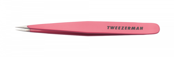 Tweezerman Pretty in Pink, csúcsos csipesz éles hegyű rózsaszín véggel