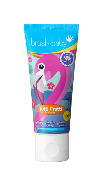 Brush-baby Tutti Frutti Flamingo gyerekfogkrém, 3-6 éves korig, 50 ml