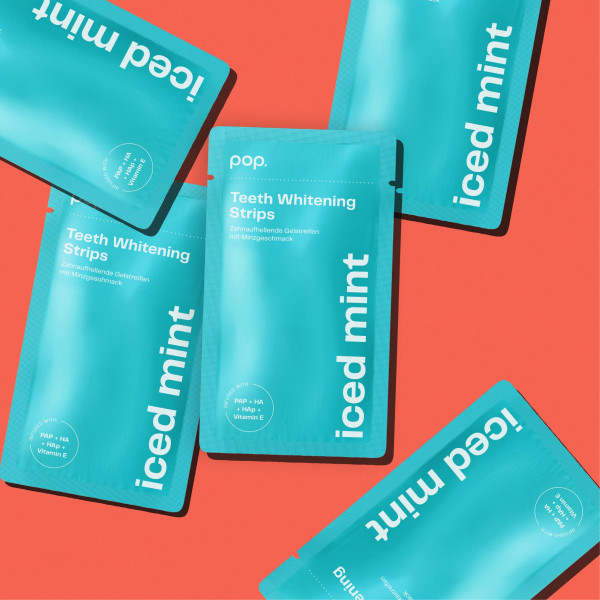 Pop Iced Mint Teeth Whitening Strips, fogfehérítő csíkok (7x2 db)