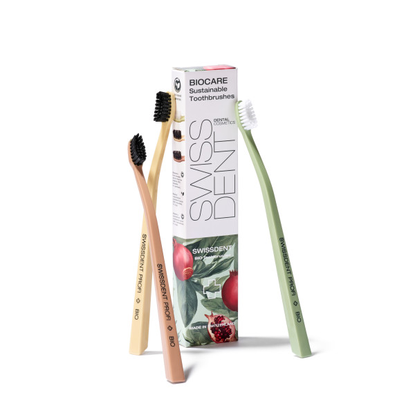 SWISSDENT BIO fogkefe soft (2+1 ingyenes) pisztácia, banán, púder