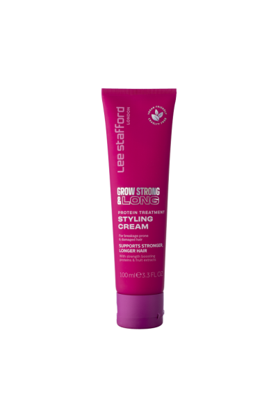 Lee Stafford Grow Strong & Long Protein Treatment Styling Cream, Hajnövekedést elősegítő hajformázó krém, 100 ml