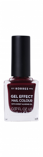 KORRES Gel-Effect Nail Colour – zselés körömlakk, 57 – Burgundy Red, 11 ml