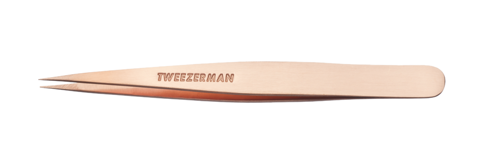 Tweezerman Point Rose Gold, Pont csipesz éles heggyel, rózsaarany színben