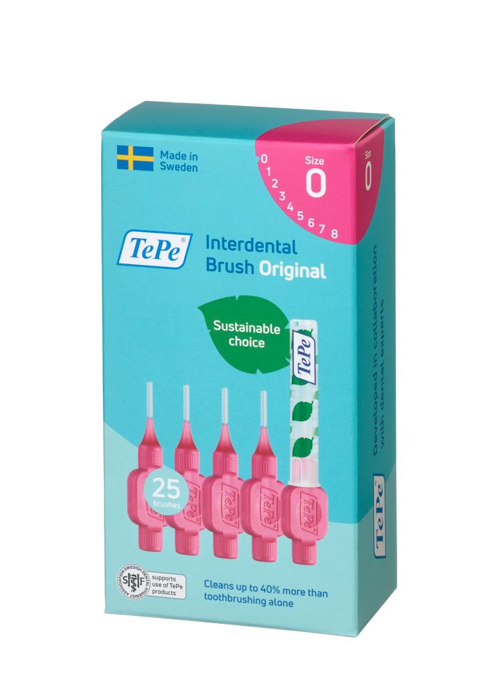 TePe Original fogköztisztító kefék bioműanyagból 0,4 mm, rózsaszín, 25 db