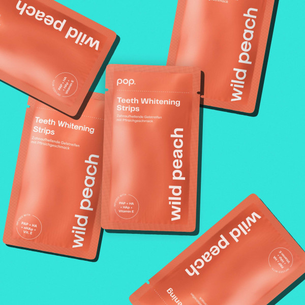 Pop Wild Peach Teeth Whitening Strips, fogfehérítő csíkok (7x2 db)