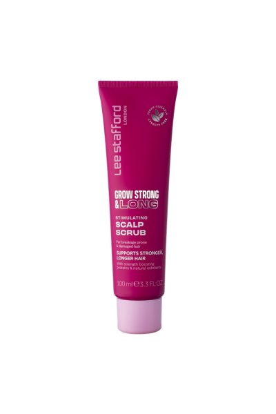 Lee Stafford Grow Strong & Long Stimulating Scalp Scrub, hámlasztó fejbőrradír a haj növekedésének elősegítése érdekében, 100 ml