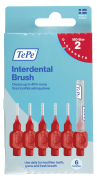 TePe Original fogköztisztító kefék bioműanyagból, 0,5 mm, piros, 6 db, dobozban
